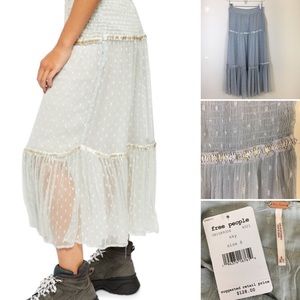 Free People Ella Tiered Midi Skirt
